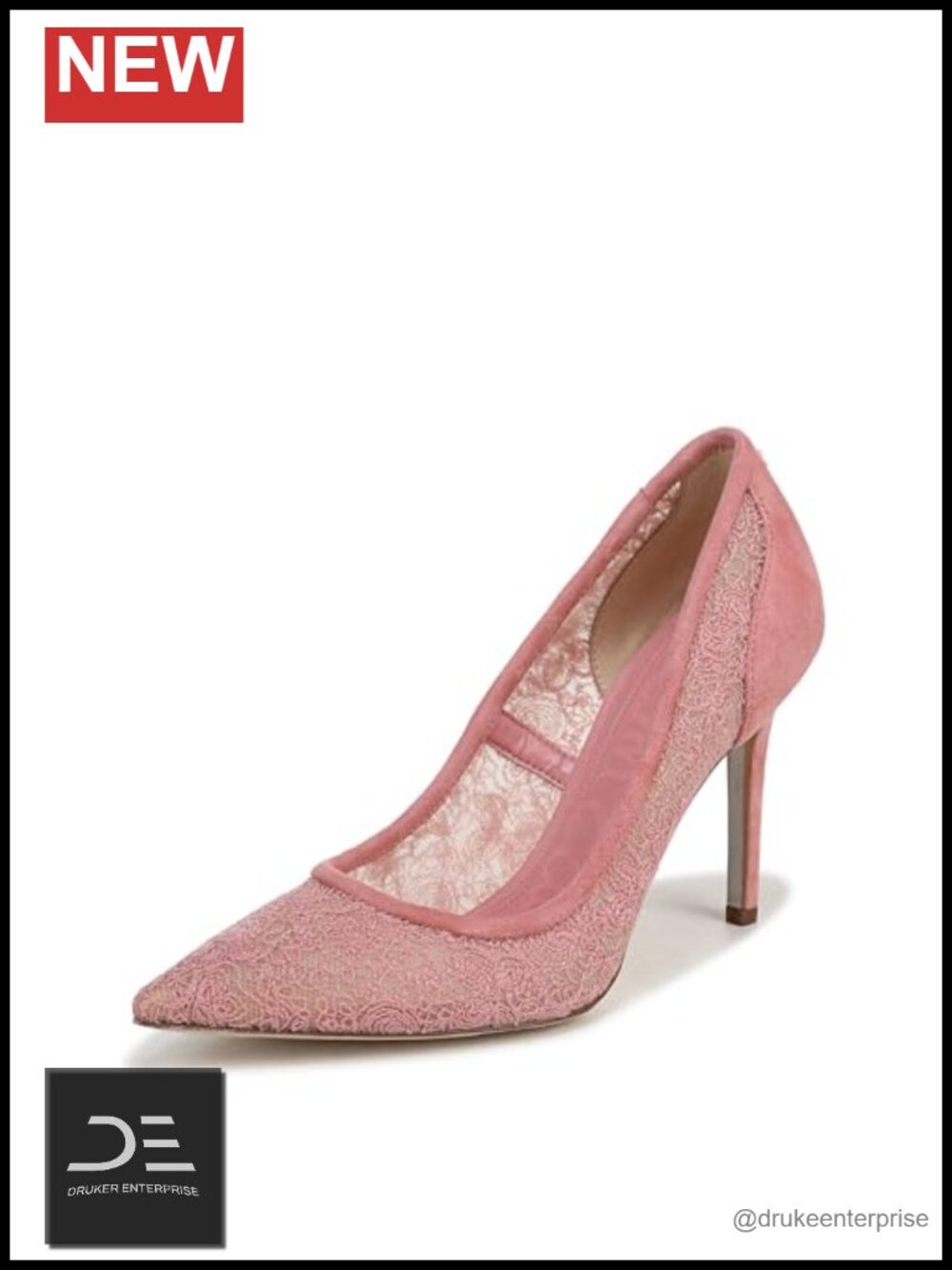 Sam Edelman Hazel Polka Dot Mesh Pumps Pointed Toe Stiletto Heels 3.75"